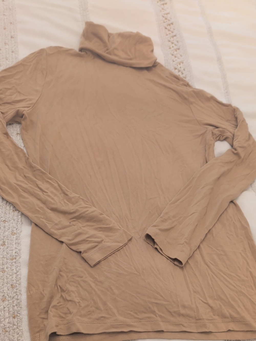 Lord & Taylor Lightweight Long-Sleeve Turtleneck in Tan
